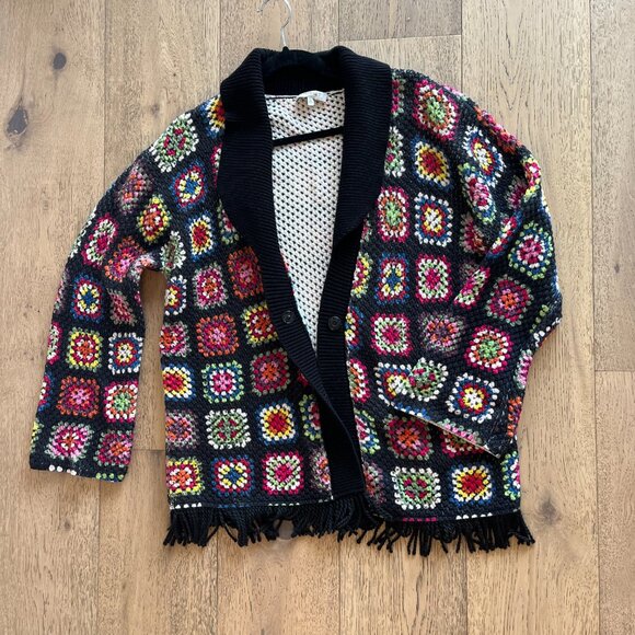 Twinset Multicoloured Crochet-Like Cardigan - Size 16 - Picture 2 of 6